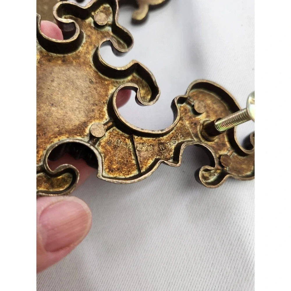 12 VINTAGE Keeler Brass Co KBC Chippendale Batwing Drawer Handles Pulls 2278